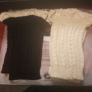 Accessories - 2 pair tan and black boot cuffs Accessories - 2 pair tan and black boot cuffs